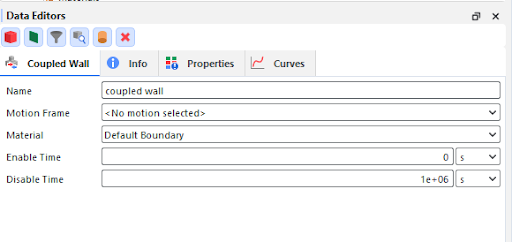 Options available for a coupled wall.
