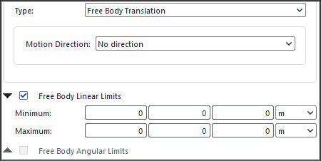 New Motion showing Free Body Translation parameters