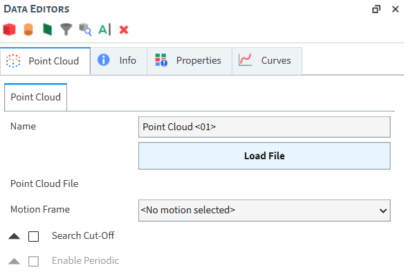 Point Cloud parameters in the Data Editors panel