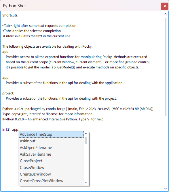 List of application-level PrePost Scripting functionality available for use in your PrePost Scripts