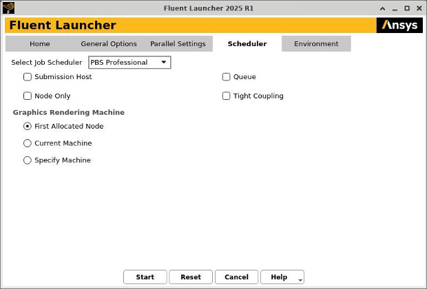 The Scheduler Tab of Fluent Launcher (Linux Version)