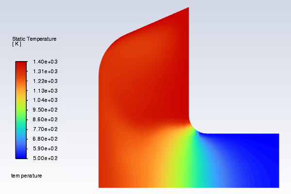 Contours of Temperature at t=5 s