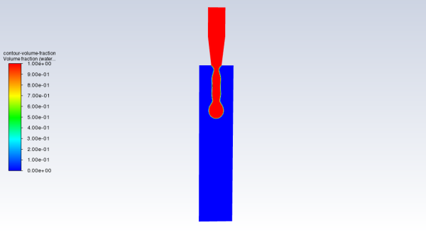 Contours of Water Volume Fraction After 12 μs