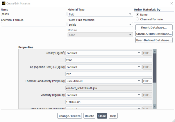 The Create/Edit Materials Dialog Box