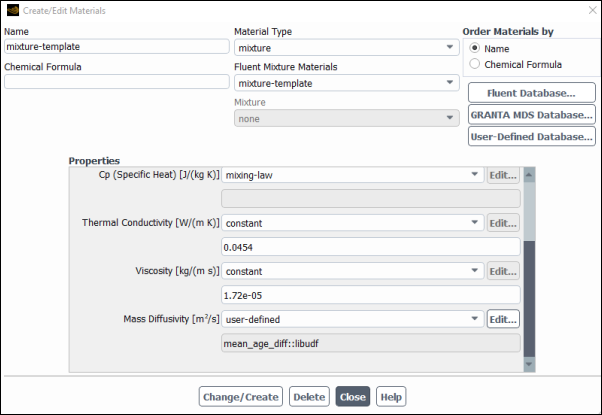 The Create/Edit Materials Dialog Box