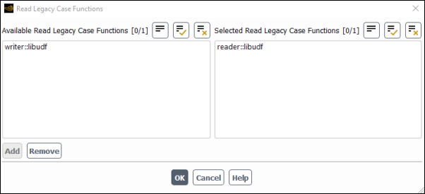 The Read Case Functions Dialog Box