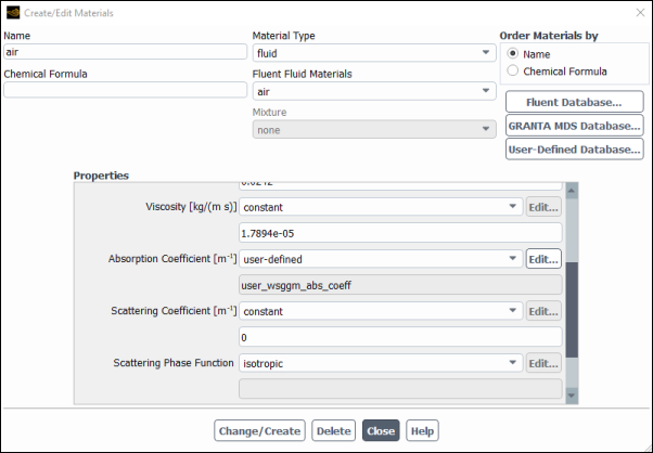 The Create/Edit Materials Dialog Box
