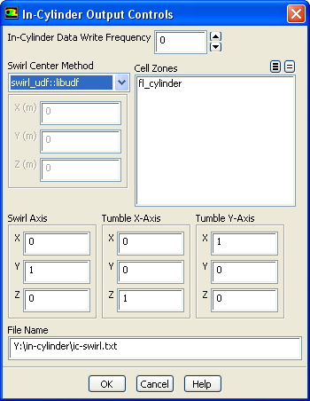 In-Cylinder Output Controls Dialog Box