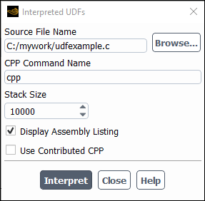 The Interpreted UDFs Dialog Box