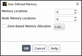 The User-Defined Memory Dialog Box