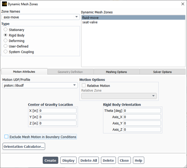 The Dynamic Mesh Zones Dialog Box