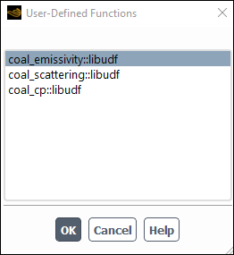 The User-Defined Functions Dialog Box