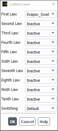 The Custom Laws Dialog Box