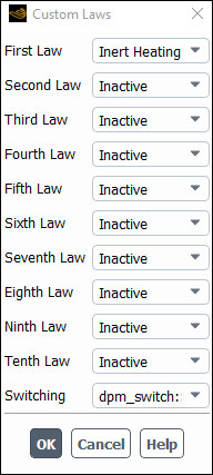 The Custom Laws Dialog Box