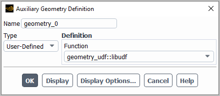The Auxiliary Geometry Definition Dialog Box