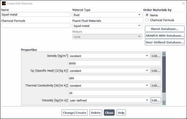 The Create/ Edit Materials Dialog Box