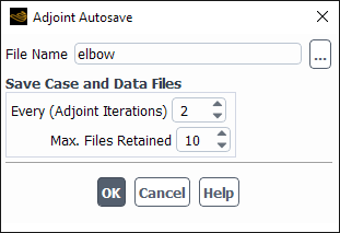 Adjoint Autosave Dialog Box