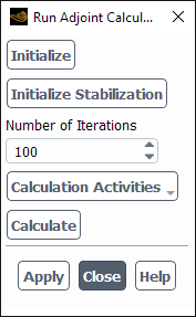 Run Adjoint Calculation Dialog Box