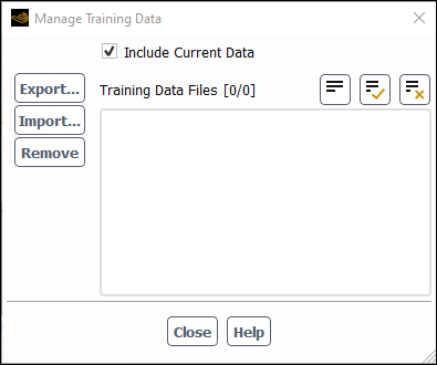 Manage Training Data Dialog Box