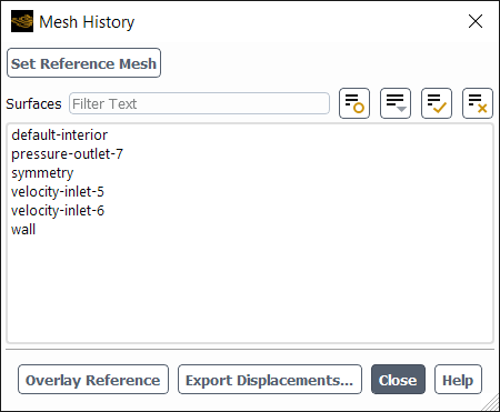The Mesh History Dialog Box