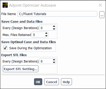 Adjoint Optimizer Autosave Dialog Box