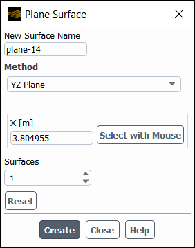 The Plane Surface Dialog Box