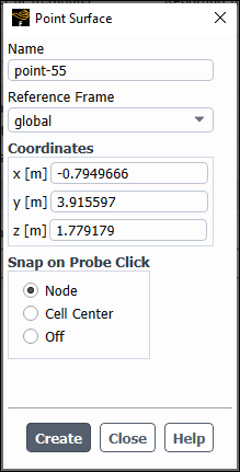 The Point Surface Dialog Box
