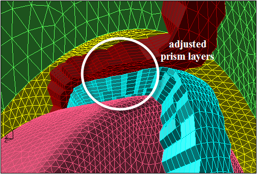 Prism Layers Shrunk to Avoid Collision
