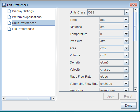 Edit Preferences dialog