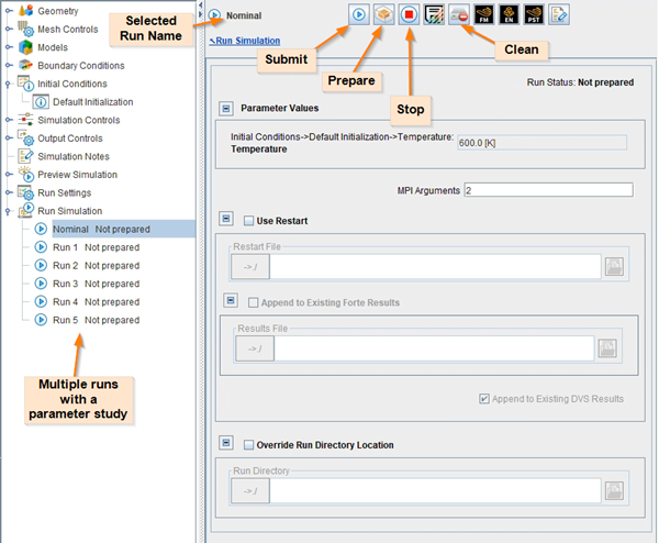 Run Nominal with a parameter study example