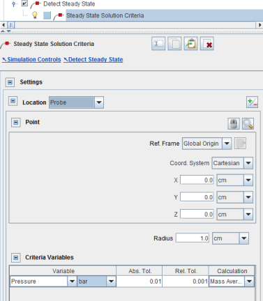 Steady-state solution criteria