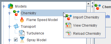 Context-sensitive right-click menu for Chemistry node in Workflow tree