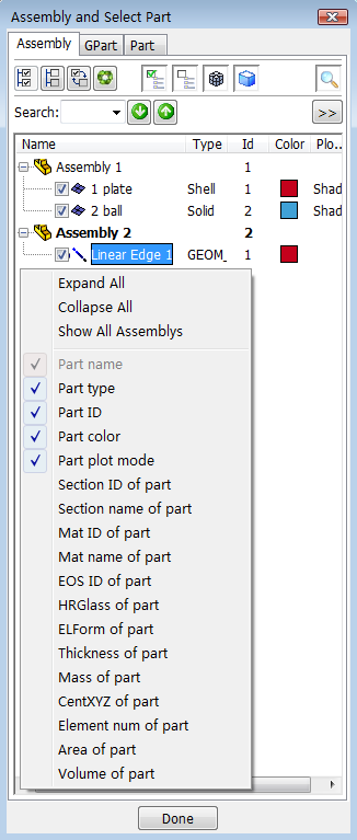 Assembly and Select Part.