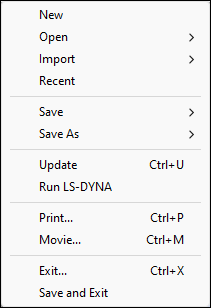 File menu in the head menu.
