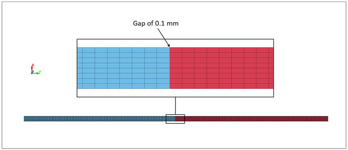 Mesh Details for the Incident Bar (Red) and Striker (Blue)