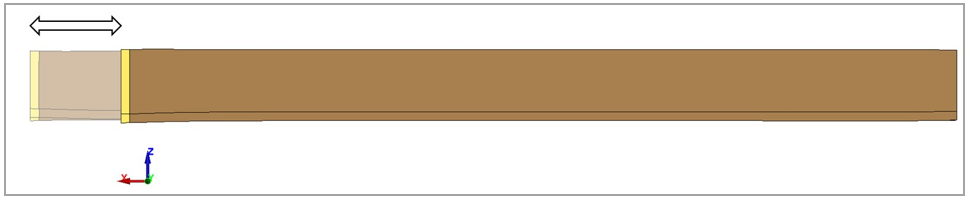 Lateral View of the Axial (Sixth) Mode of the Hat Beams