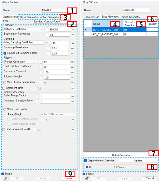 M by N Contact property dialog