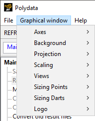 Graphical window Pull-down Menu