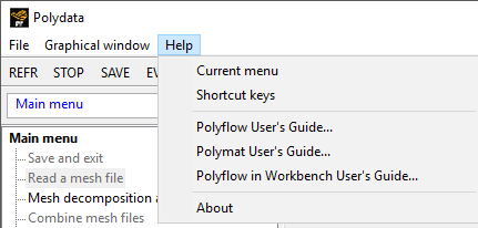 Help Pull-down Menu