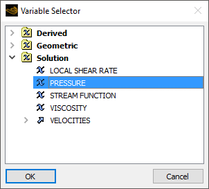 The Variable Selector Dialog Box