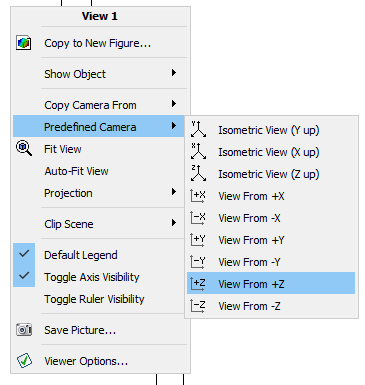 Aligning the View Using the Context Menu