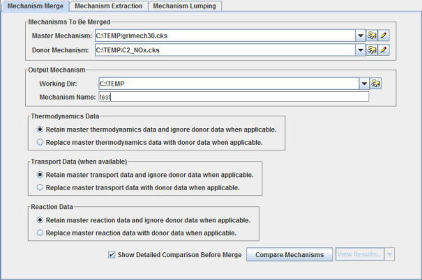 Mechanism Merge in Reaction Workbench