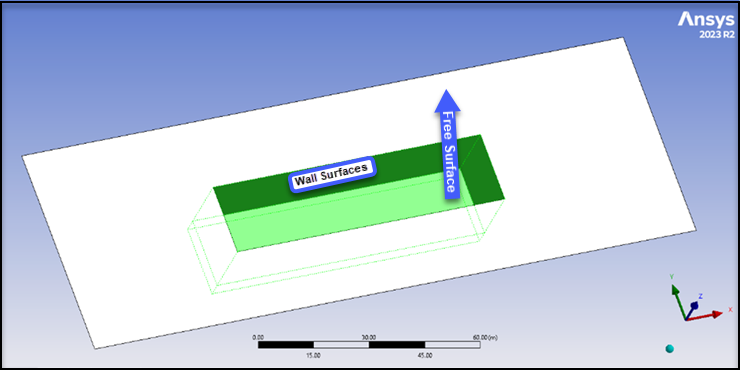 Moonpool Walls and Free Surface with Normal Vectors Pointing Inward (Wall Surfaces) and Upward (Free Surface)