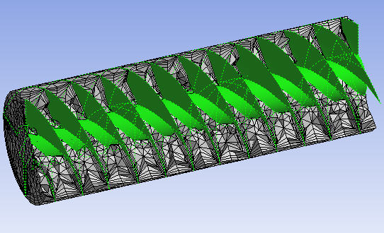Section Cut Showing Baffle Meshing
