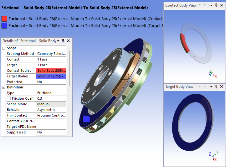 Break Pad (Contact) and Disk (Target)