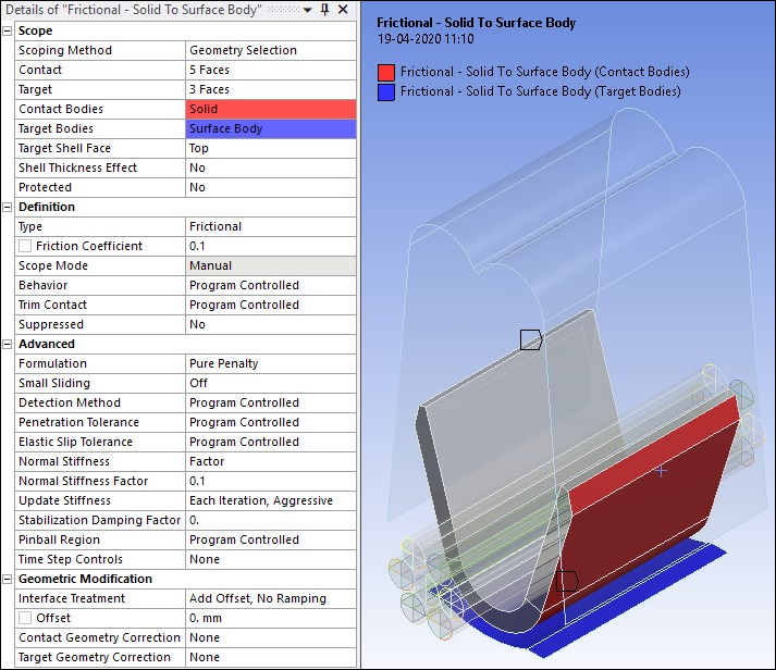 Frictional Contact Between Grip and Rigid Base