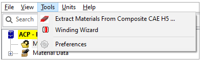 Tools Menu