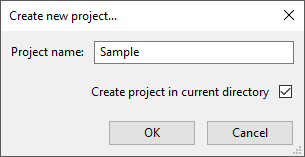 The Create new project Panel