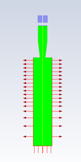 Mesh Display of the Nozzle Mirrored and Upright