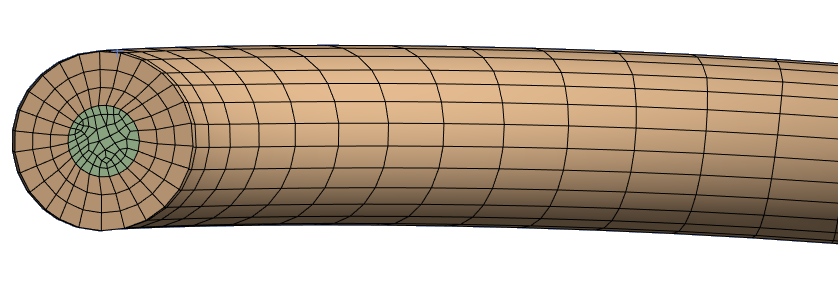 Detail View of the Final Solid Mesh with Hex Elements only in the Outer Body